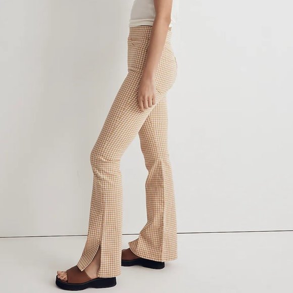 BRAND NEW | Madewell | Pull-On Skinny Flare Jeans in Mini Check - Picture 3 of 10